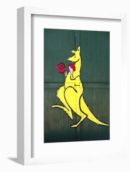 Boxing Kangaroo Painted-Cahir Davitt-Framed Photographic Print