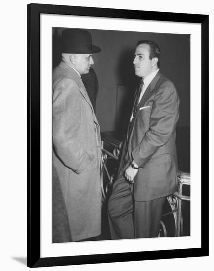 Boxing Manager Constantine D'Amato Talking with Promoter Teddy Brenner-null-Framed Photographic Print