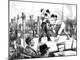 Boxing Match at a Men's Club, London, 1889-null-Mounted Art Print