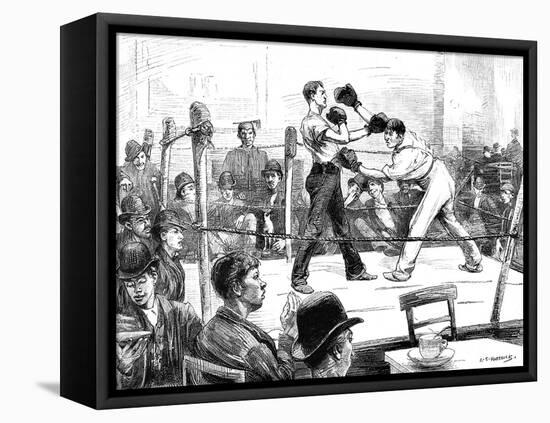 Boxing Match at a Men's Club, London, 1889-null-Framed Stretched Canvas