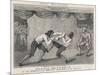 Boxing Satire C18-null-Mounted Art Print