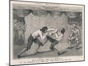 Boxing Satire C18-null-Mounted Art Print