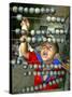 Boy, 3, Counts on an Abacus at a School in Allahabad-null-Stretched Canvas