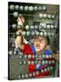 Boy, 3, Counts on an Abacus at a School in Allahabad-null-Stretched Canvas