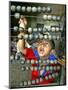 Boy, 3, Counts on an Abacus at a School in Allahabad-null-Mounted Photographic Print