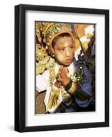 Boy About to Become a Monk, Shwedagon Pagoda, Yangon (Rangoon), Myanmar (Burma)-Upperhall-Framed Premium Photographic Print