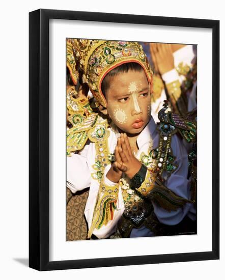 Boy About to Become a Monk, Shwedagon Pagoda, Yangon (Rangoon), Myanmar (Burma)-Upperhall-Framed Photographic Print