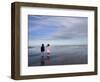 Boy Aged Four and Girl Aged Three on a Black Volcanic Sand Beach in Manawatu, New Zealand-Don Smith-Framed Photographic Print