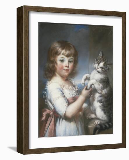 Boy and Cat-John Russell-Framed Giclee Print