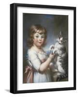 Boy and Cat-John Russell-Framed Giclee Print