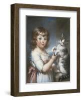 Boy and Cat-John Russell-Framed Giclee Print