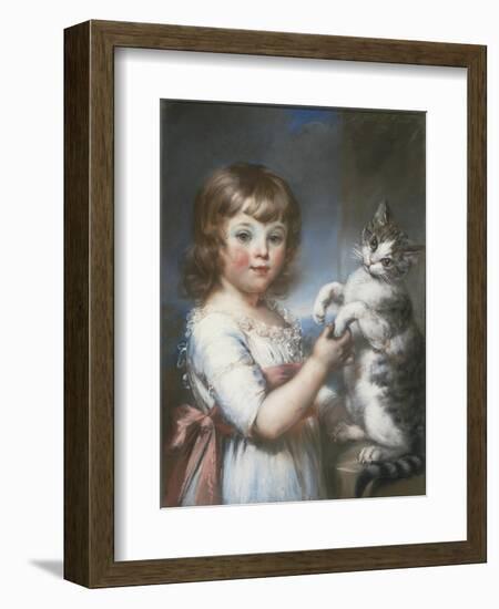 Boy and Cat-John Russell-Framed Giclee Print