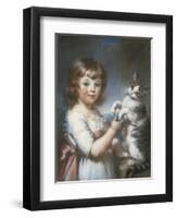 Boy and Cat-John Russell-Framed Giclee Print