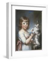 Boy and Cat-John Russell-Framed Giclee Print