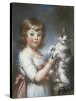 Boy and Cat-John Russell-Stretched Canvas