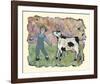 Boy and Cow-Barbara Olsen-Framed Giclee Print