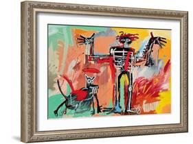Boy and Dog in a Johnnypump, 1982-Jean-Michel Basquiat-Framed Giclee Print