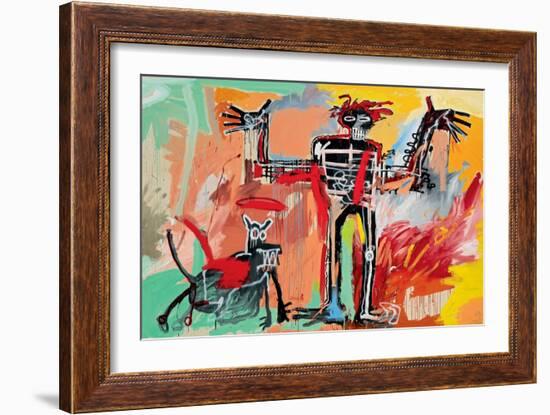 Boy and Dog in a Johnnypump, 1982-Jean-Michel Basquiat-Framed Giclee Print