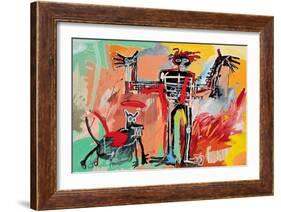 Boy and Dog in a Johnnypump, 1982-Jean-Michel Basquiat-Framed Giclee Print