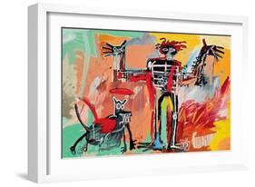 Boy and Dog in a Johnnypump, 1982-Jean-Michel Basquiat-Framed Giclee Print