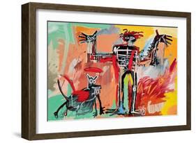 Boy and Dog in a Johnnypump, 1982-Jean-Michel Basquiat-Framed Giclee Print