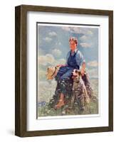 "Boy and Dog in Nature,"June 11, 1932-Eugene Iverd-Framed Giclee Print