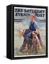 "Boy and Dog in Nature," Saturday Evening Post Cover, June 11, 1932-Eugene Iverd-Framed Stretched Canvas