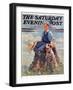 "Boy and Dog in Nature," Saturday Evening Post Cover, June 11, 1932-Eugene Iverd-Framed Giclee Print