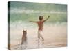 Boy and Dog, Lifeguard-Lincoln Seligman-Stretched Canvas