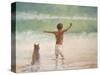 Boy and Dog, Lifeguard-Lincoln Seligman-Stretched Canvas