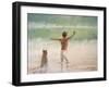 Boy and Dog, Lifeguard-Lincoln Seligman-Framed Giclee Print