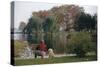 Boy and Dog Looking at Lake-William P. Gottlieb-Stretched Canvas