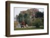 Boy and Dog Looking at Lake-William P. Gottlieb-Framed Photographic Print