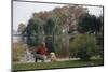 Boy and Dog Looking at Lake-William P. Gottlieb-Mounted Photographic Print