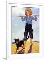 Boy and Dog-Norman Rockwell-Framed Giclee Print