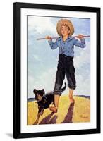 Boy and Dog-Norman Rockwell-Framed Giclee Print