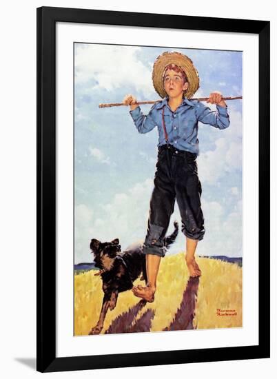 Boy and Dog-Norman Rockwell-Framed Giclee Print