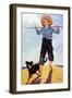 Boy and Dog-Norman Rockwell-Framed Giclee Print