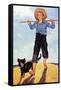 Boy and Dog-Norman Rockwell-Framed Stretched Canvas