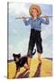 Boy and Dog-Norman Rockwell-Stretched Canvas