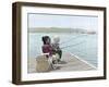 Boy and Girl Fishing Off of Dock-Nora Hernandez-Framed Giclee Print