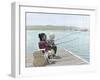 Boy and Girl Fishing Off of Dock-Nora Hernandez-Framed Giclee Print