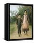 Boy and Girl on a Village Street, Ca 1897-Max Liebermann-Framed Stretched Canvas