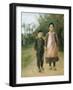 Boy and Girl on a Village Street, Ca 1897-Max Liebermann-Framed Premium Giclee Print