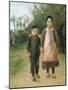 Boy and Girl on a Village Street, Ca 1897-Max Liebermann-Mounted Premium Giclee Print