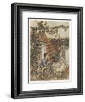 Boy and Girl on Rooftop-Arthur Rackham-Framed Art Print