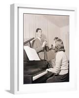 Boy and Girl Playing Instruments-Philip Gendreau-Framed Photographic Print