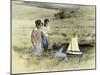 Boy and Girl Playing with Sail Boat-Nora Hernandez-Mounted Giclee Print