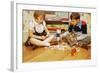 Boy and Girl Playing with Tinkertoys-William P. Gottlieb-Framed Photographic Print