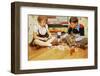 Boy and Girl Playing with Tinkertoys-William P. Gottlieb-Framed Photographic Print